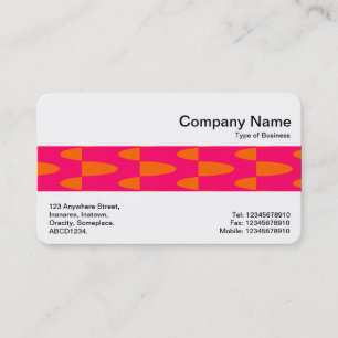 Carte De Visite Bande Moyenne - Motif Rose Chaud Et Orange