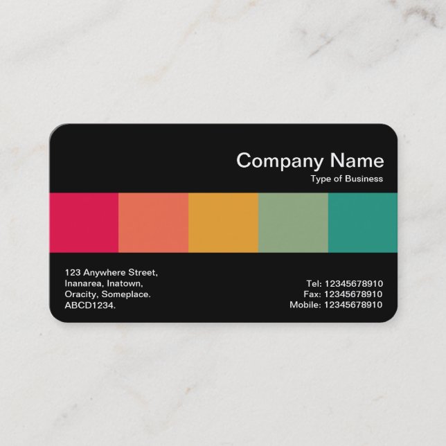 Carte De Visite Bande moyenne (noir-blanc) - Couleurs (Devant)