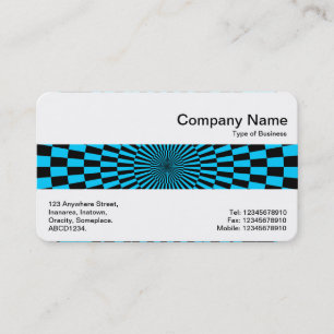 Carte De Visite Bande moyenne - Op Art bleu et noir