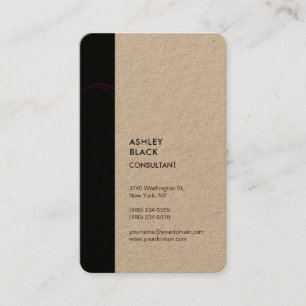 Carte De Visite Bande noire Kraft Style moderne minimaliste Simple