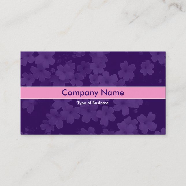 Carte De Visite Bande rose - Fleurs - Violet profond (Devant)
