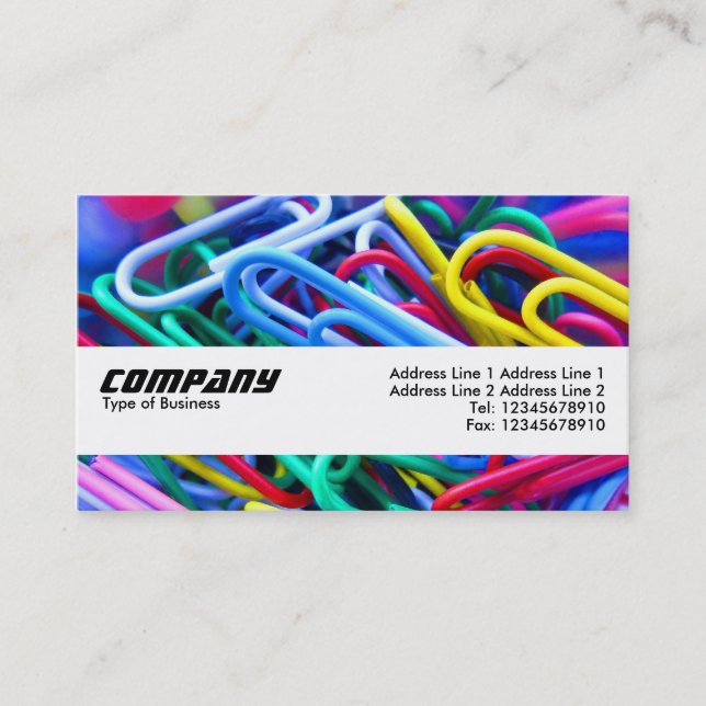 Carte De Visite Bande textuelle - Paperclip de projet (Devant)