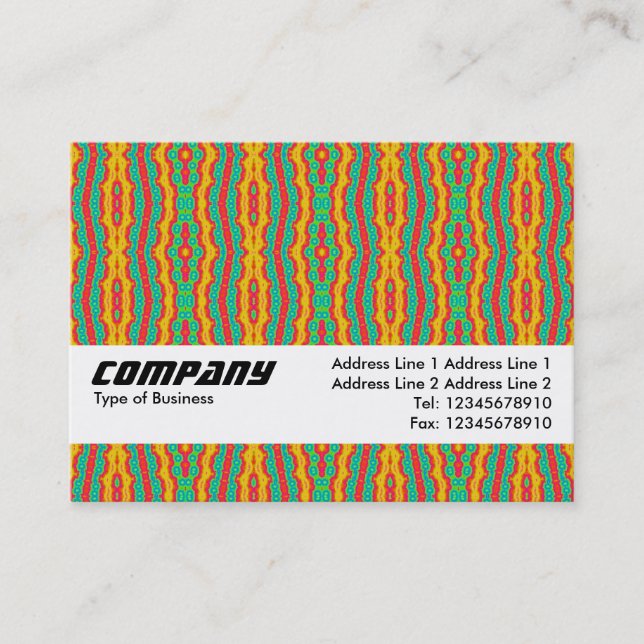 Carte De Visite Bande Texture - Motif orange et vert (Devant)