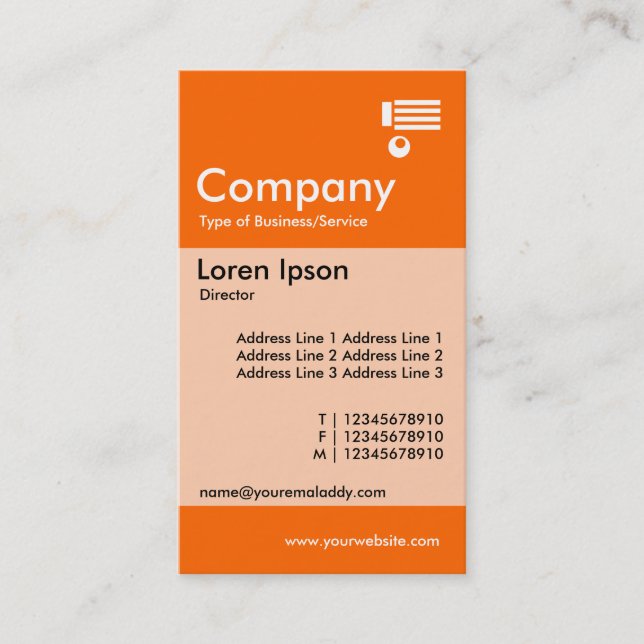 Carte De Visite Bande verticale - Orange (Devant)