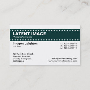 Carte De Visite Bandeau de film - Vert foncé et blanc