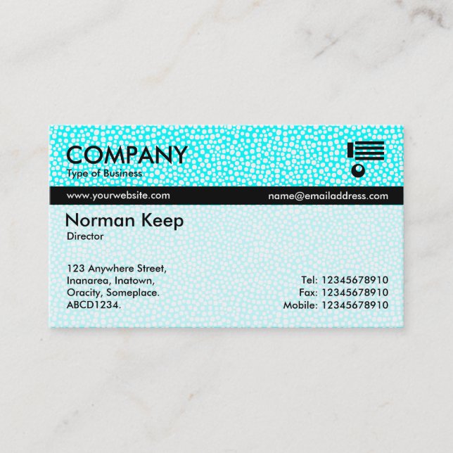 Carte De Visite Banded Color Tex - Points Aléatoires - Cyan (Devant)