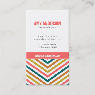 Carte De Visite Bandes Chevron modernes multicolores