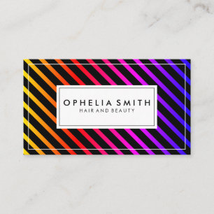 Carte De Visite Bandes Chic Colorées