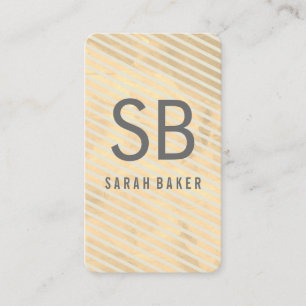 Carte De Visite Bandes Chic Monogrammes