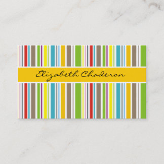 Carte De Visite Bandes colorées bande motif jaune bande féminine