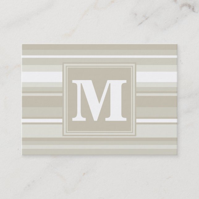 Carte De Visite Bandes de grès monogramme (Devant)