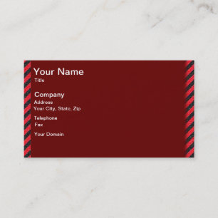 Carte De Visite Bandes diagonales noires et rouges minces