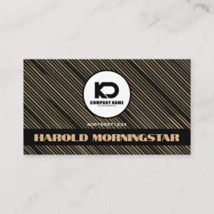Carte De Visite Bandes dorées modernes Qr et Logo