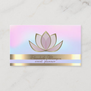 Carte De Visite Bandes dorées professionnelles Lotus doré holograp