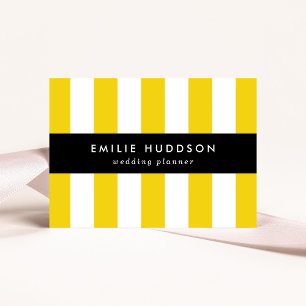 Carte De Visite Bandes Jaunes, Blancs, Motif rayé
