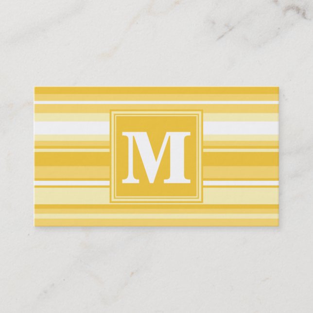 Carte De Visite Bandes jaunes monogrammes (Devant)