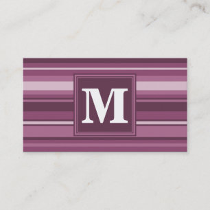 Carte De Visite Bandes mauve monogrammes