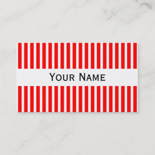 Carte De Visite Bandes Motif blanc étroit + votre dos. & texte