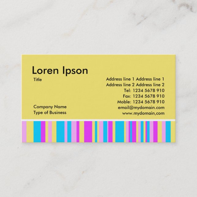 Carte De Visite Bandes multicolores - Jaune (Devant)