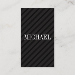 Carte De Visite Bandes noires minimalistes avec police à empatteme