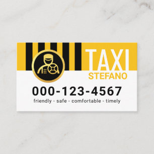 Carte De Visite Bandes noires verticales spéciales de taxi