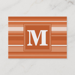 Carte De Visite Bandes orange monogrammes