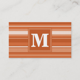 Carte De Visite Bandes orange monogrammes