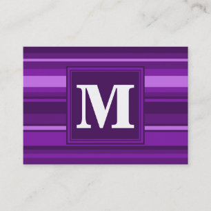 Carte De Visite Bandes violettes monogrammes