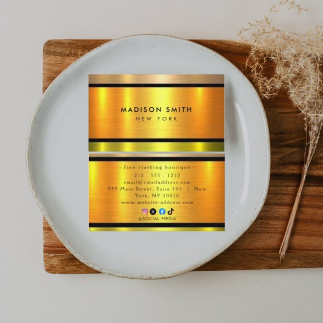 Carte de visite Banding Or Métal Brossé ID801 (Créateur téléchargé)