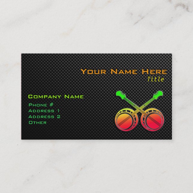 Carte De Visite Banjos de duel lisses (Devant)