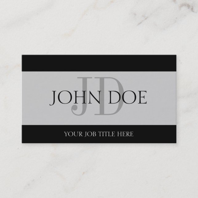 Carte De Visite Bannière argentée de YourJobTitle (Devant)