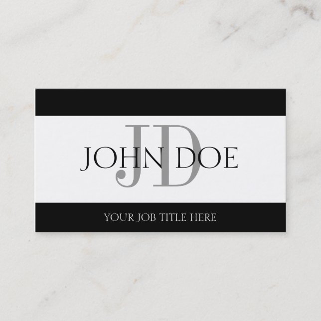 Carte De Visite Bannière de blanc de YourJobTitle (Devant)