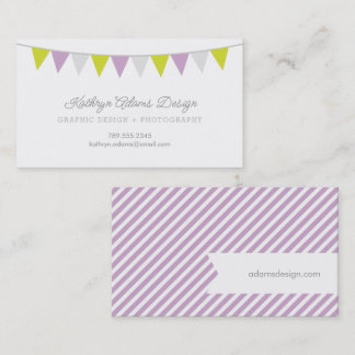 Carte De Visite Bannière Lilac et Green Bunting