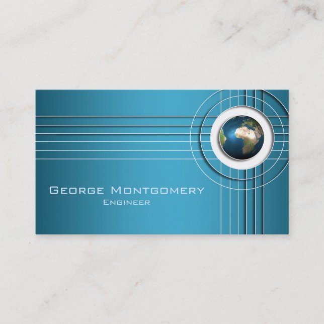 Carte De Visite Bannière professionnelle Blue World (Devant)