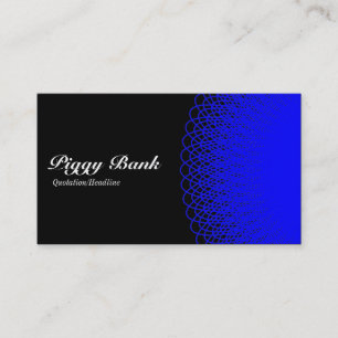 Carte De Visite Banque de piggy - Bleu sur Noir