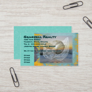 Carte De Visite Banques extérieures Coquillage et Surf en Caroline