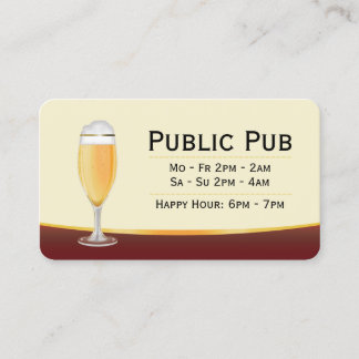Carte De Visite Bar à bière et brasserie Pub Micro