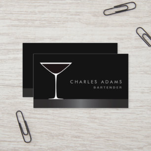 Carte De Visite Bar à cocktails moderne et élégant à la martini