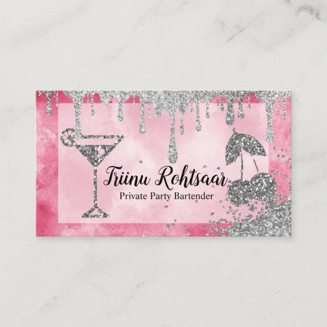 Carte De Visite Bar-Bar De Fête Privée Boissons De Restauration (Devant)