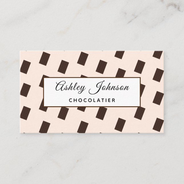 Carte De Visite Bar Chocolat Motif Delicious Dessert Simple (Devant)