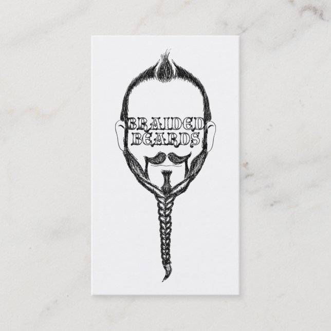 Carte De Visite barbe tressée (Devant)