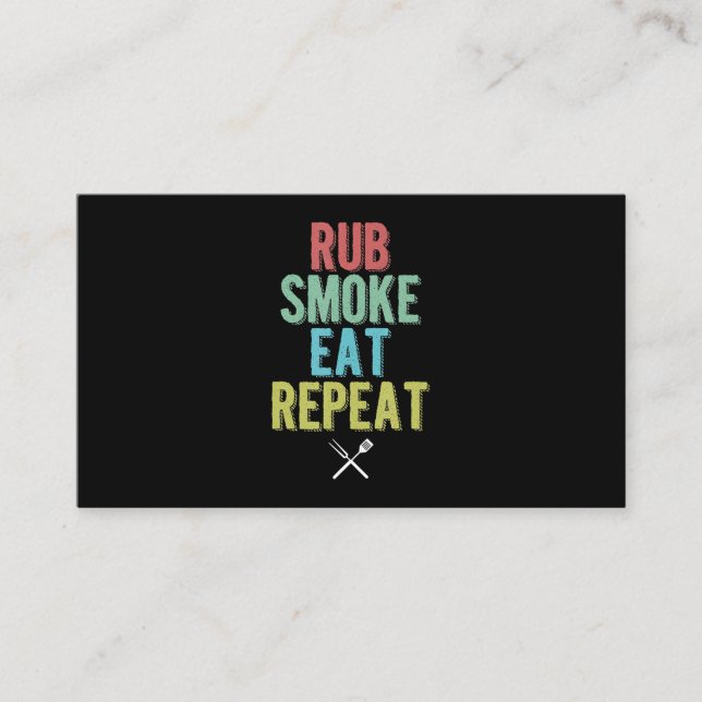 Carte De Visite Barbecue BBBQ Grill Master Grilling Viande Fumeur (Devant)