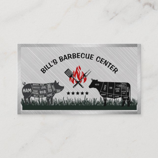 Carte de visite barbecue cinq étoiles (Devant)