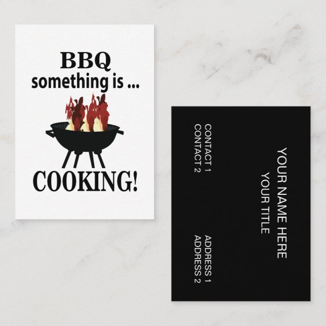 Carte De Visite Barbecue Cuisinier Chef BBQ  (Devant / Derrière)