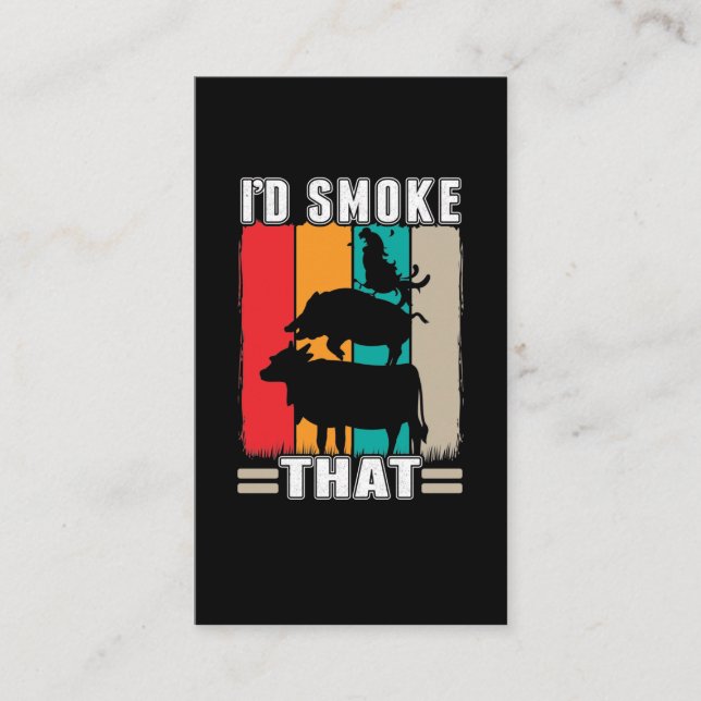 Carte De Visite Barbecue Viande Lover Porc poulet Vache Grill Barb (Devant)