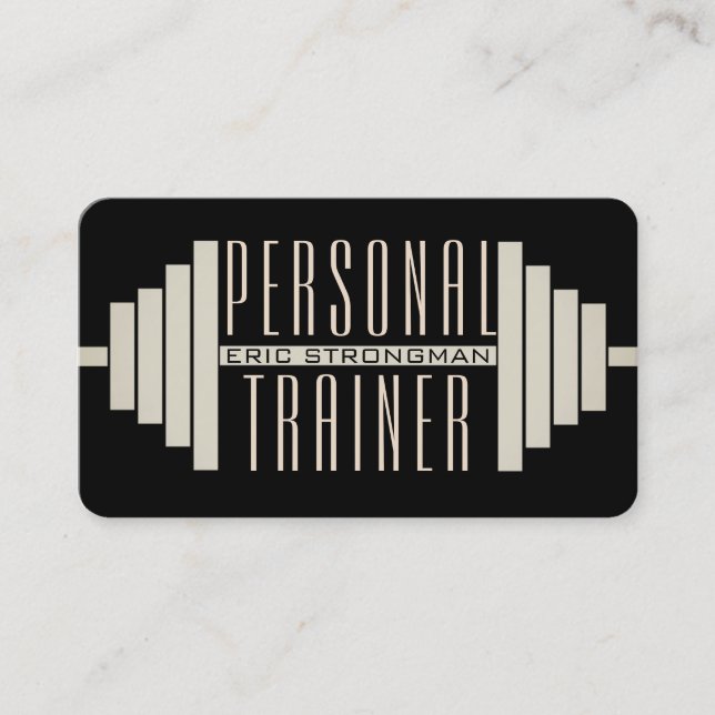 Carte De Visite Barbell géante noire (Devant)