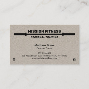 Carte De Visite Barbells Weight Training Personal Trainer Kraft
