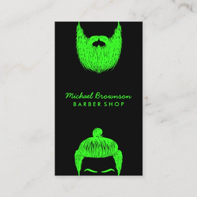 Carte De Visite Barber avec logo Hipster (Devant)