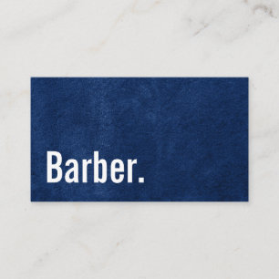 Carte De Visite Barber Babershop Minimaliste Faux Navy Velvet bleu