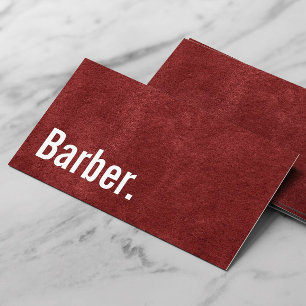 Carte De Visite Barber Babershop Minimaliste Faux Rouge Velvet